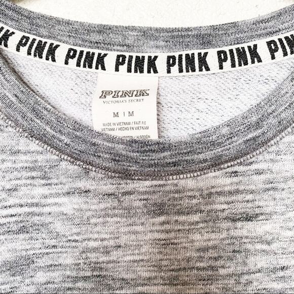 PINK Victoria’s Secret Logo Marled Sweatshirt Size Medium - Picture 4 of 9